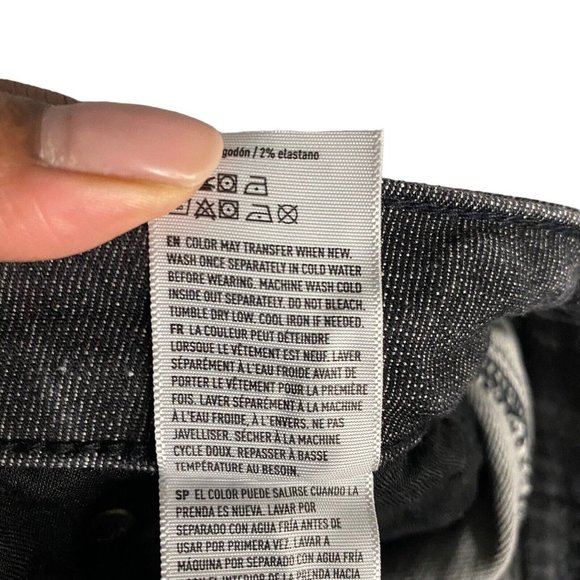 American Eagle Men's Black Wash Slim Distressed Denim Jeans - Picture 9 of 9